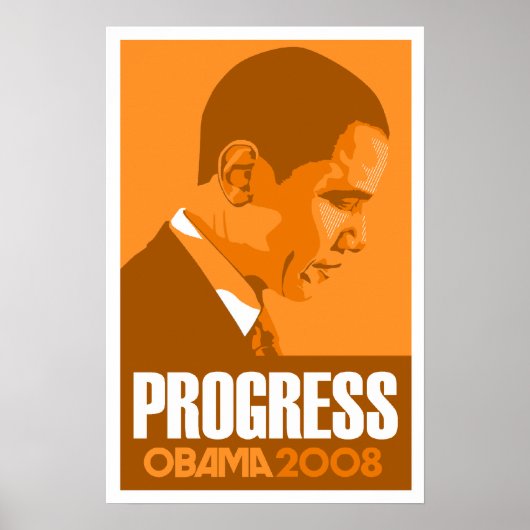 Obama - Progress Dark Orange Poster (Vorne)