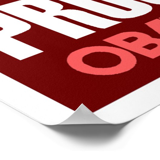 Obama - Progress Dark Red Poster (Ecke)