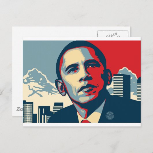 Obama-Punkt Postkarte (Vorne/Hinten)