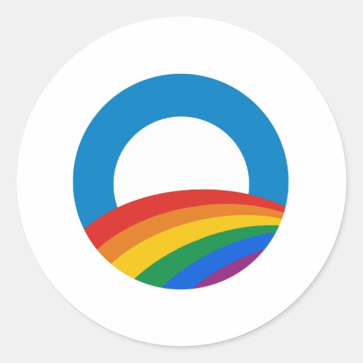 Obama Rainbow Runder Aufkleber (Vorderseite)