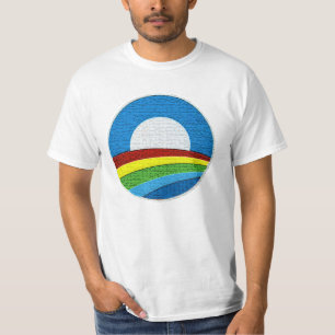 Obama-Regenbogen-Kreis-Entwurfs-T - Shirt