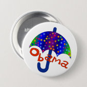 Obama-Regenbogen-Regenschirm Button (Vorne & Hinten)