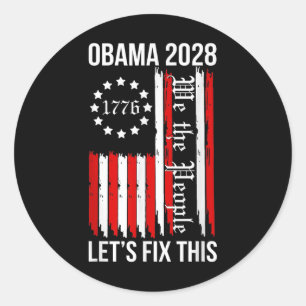 Obama Retro Patriotic 2028 Politische Protest Kund Runder Aufkleber