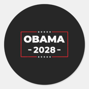 Obama Retro Patriotic 2028 Politische Protest Kund Runder Aufkleber