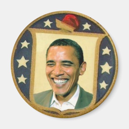 Obama Retro Shield Magnet (Vorne)