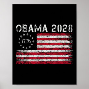Obama Retro uns Vintage Flagge Patriotic 2028 Poli Poster