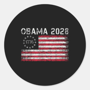 Obama Retro uns Vintage Flagge Patriotic 2028 Poli Runder Aufkleber