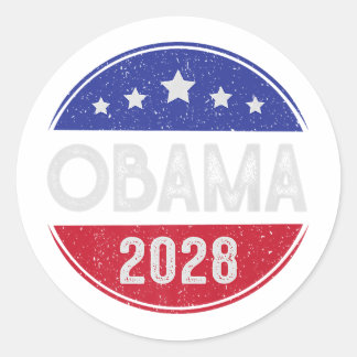 Obama Retro Vintag Flag Patriotic 2028 Politik Runder Aufkleber