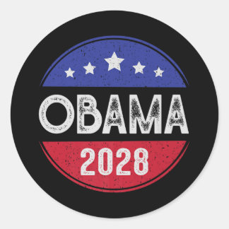 Obama Retro Vintag Flag Patriotic 2028 Politik Runder Aufkleber