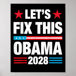 Obama Retro Vintag Patriotic 2028 Lasse, dies zu b Poster