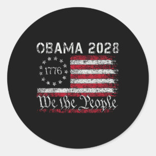 Obama Retro Vintag US Flag Patriotic 2028 1776 Runder Aufkleber