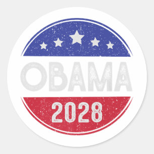 Obama Retro Vintage Flagge Patriotisch 2028 Politi Runder Aufkleber
