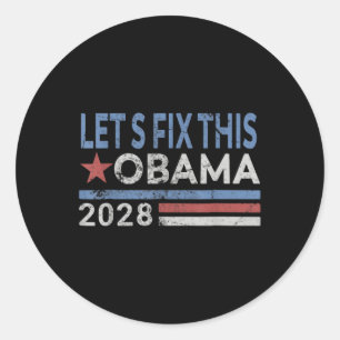 Obama Retro Vintage Patriotisch 2028 Lasst uns das Runder Aufkleber