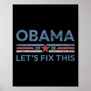 Obama Retro Vintage Patriotisches 2028 Politisches Poster