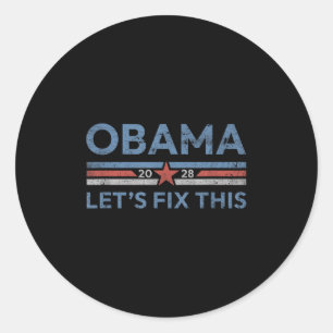 Obama Retro Vintage Patriotisches 2028 Politisches Runder Aufkleber