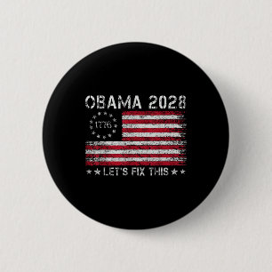 Obama Retro Vintage US-Flagge Patriotisch 2028 Pol Button