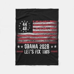 Obama Retro Vintage US-Flagge Patriotisch 2028 Pol Fleecedecke