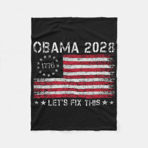 Obama Retro Vintage US-Flagge Patriotisch 2028 Pol Fleecedecke