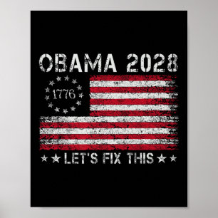 Obama Retro Vintage US-Flagge Patriotisch 2028 Pol Poster