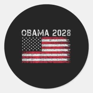 Obama Retro Vintage US-Flagge Patriotisch 2028 Pol Runder Aufkleber