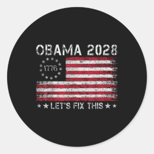 Obama Retro Vintage US-Flagge Patriotisch 2028 Pol Runder Aufkleber