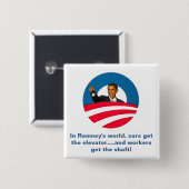 Obama- - Romneywellen-Arbeitskräfte Button (Vorne & Hinten)