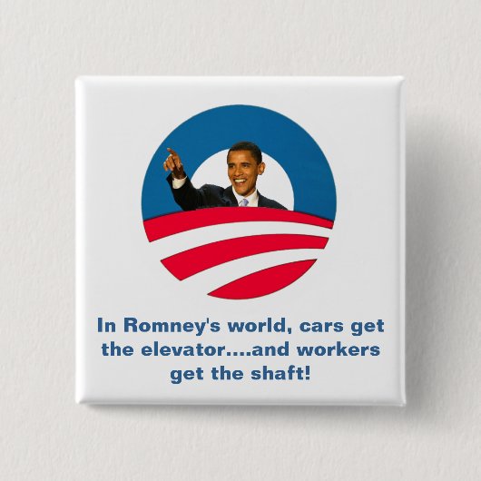 Obama- - Romneywellen-Arbeitskräfte Button (Vorderseite)