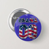 OBAMA-ROTER WEISSER UND BLAUER KNOPF BUTTON (Vorne & Hinten)