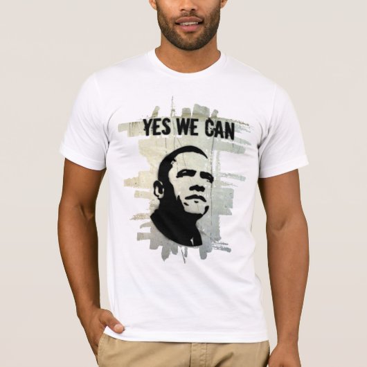 Obama-SCHABLONE concrBgrnd T-Shirt (Vorderseite)
