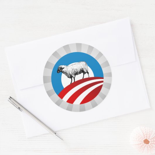 OBAMA SHEEP RUNDER AUFKLEBER (Umschlag)
