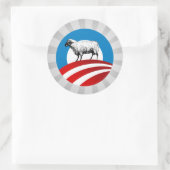 OBAMA SHEEP RUNDER AUFKLEBER (Tasche)