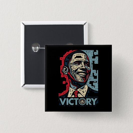 Obama Sieg Button (Vorne & Hinten)