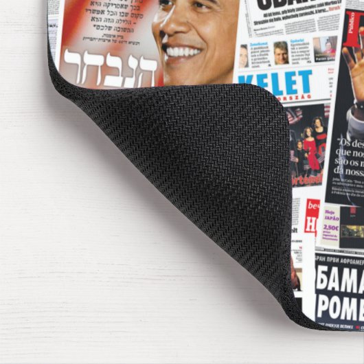 Obama-Sieg-internationale Front Page-Collage Mousepad (Ecke)