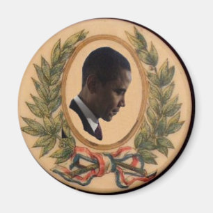 Obama-Sieg-Lorbeer-Knopf Magnet