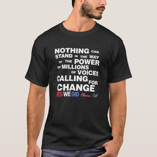 Obama-Sieg-Zitat T-Shirt (Vorderseite)