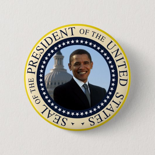 Obama-Siegel-Blau Button (Vorderseite)