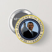 Obama-Siegel-Blau Button (Vorne & Hinten)