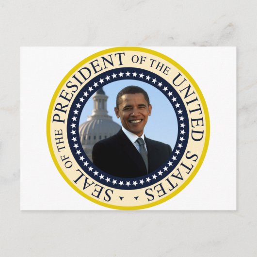 Obama Siegel Blue Postkarte (Vorderseite)