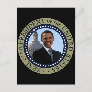 Obama Siegel Gold Postkarte
