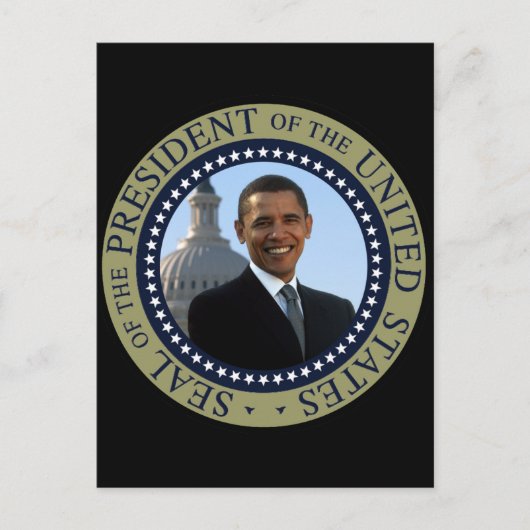 Obama Siegel Gold Postkarte (Vorderseite)