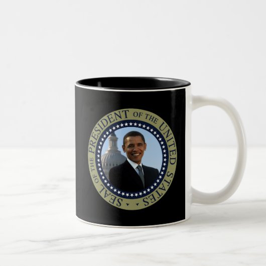 Obama-Siegel-Gold Zweifarbige Tasse (Rechts)