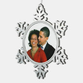 OBAMA- SNOWFLAKE ORNANAMENT SCHNEEFLOCKEN Zinn-Ornament (Rechts)