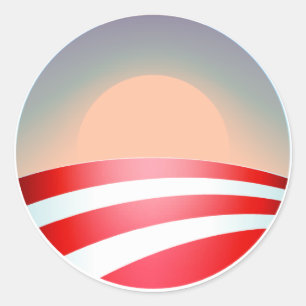 Obama-Sonnenuntergang Runder Aufkleber