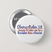 Obama-Sozialist Button (Vorne & Hinten)