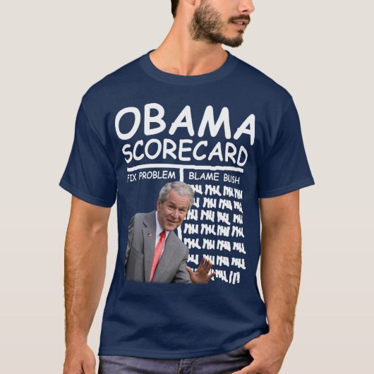 Obama-Spielstandskarte - Schuld Bush T-Shirt (Vorderseite)