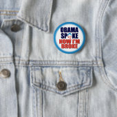 Obama-Spitze - jetzt bin ich brach Button (Beispiel)