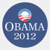 Obama-Sticker 2012 Runder Aufkleber (Vorderseite)