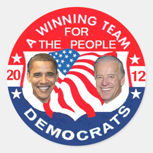 Obama-Sticker 2012 Runder Aufkleber (Vorderseite)