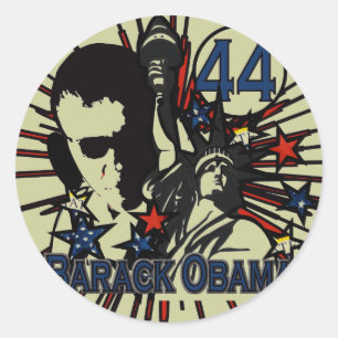 Obama-Sticker - Runder Aufkleber