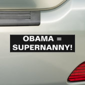 OBAMA = SUPERNANNY! AUTOAUFKLEBER (Auf Auto)